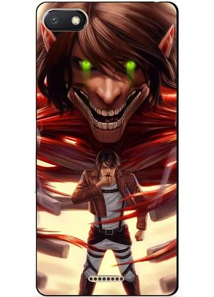 Силиконовый бампер чехол для xiaomi redmi 6a с аниме attack on titan