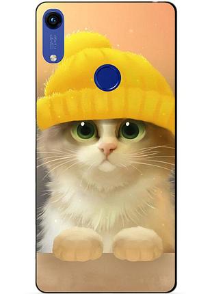 Силіконовий чохол для huawei honor 8a з малюнком котик в шапці