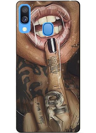 Бампер силиконовый чехол для samsung a40 с рисунком swag губы