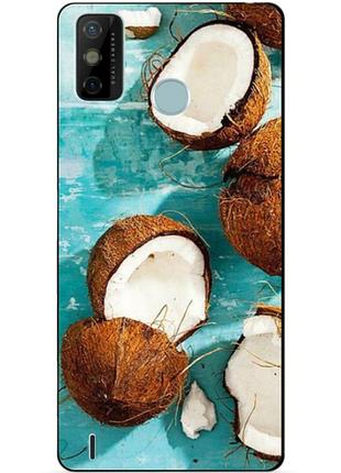 Силіконовий бампер чохол для tecno spark 6 go з малюнком кокоси