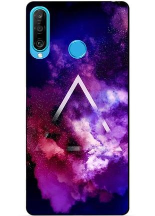 Силиконовый бампер чехол для huawei p30 lite с рисунком космос