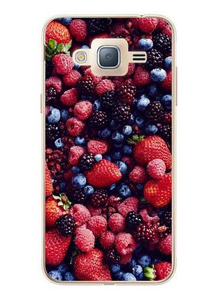 Силиконовый бампер для samsung j7 neo galaxy j701 с рисунком ягоды