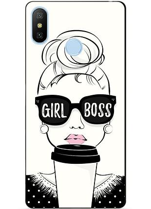 Силиконовый бампер чехол для xiaomi mi a2 lite с рисунком girl boss