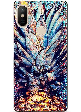 Силиконовый бампер чехол для xiaomi redmi s2 с рисунком ананас
