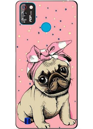 Силіконовий бампер чохол для tecno pop 4 pro з малюнком мопс