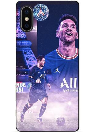 Силиконовый бампер чехол для iphone x 10 с рисунком messi psg