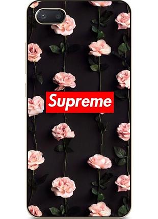 Бампер силиконовый чехол для iphone 6 с рисунком supreme в розах