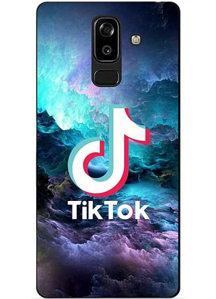 Силиконовый бампер чехол для samsung j8 / a6 plus с рисунком tik tok