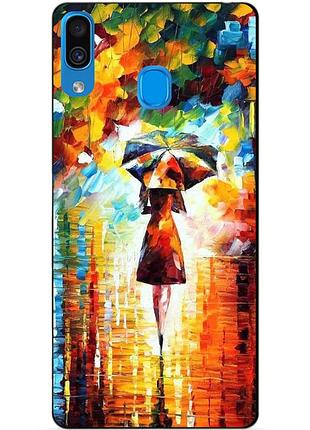 Силиконовый чехол для samsung a30 с рисунком прогулка