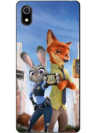 Силіконовий чохол бампер для xiaomi redmi 7a з малюнком зверополис