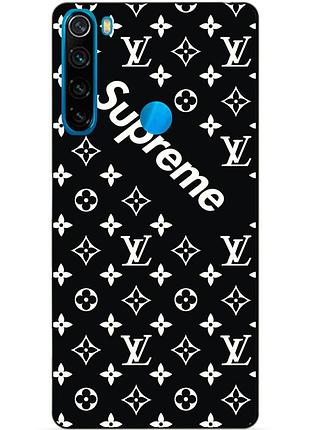 Чехол силиконовый для xiaomi redmi note 8 с рисунком supreme
