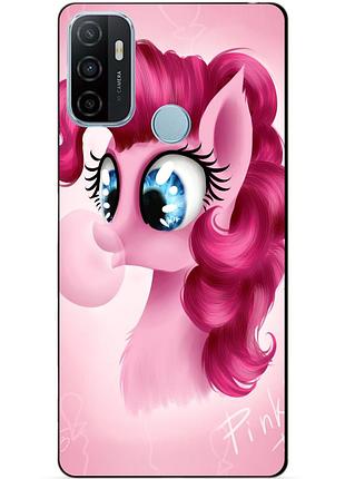 Силиконовый бампер чехол для oppo a53 с рисунком пони пинки пай