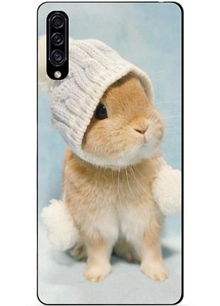 Силіконовий бампер чохол для samsung a30s 2019 galaxy a307f з малюнком зайчик в шапочці