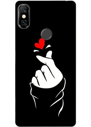 Силіконовий бампер чохол для xiaomi redmi note 6 pro з малюнком знак любові