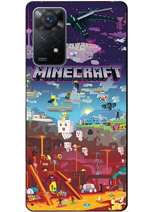 Силиконовый бампер чехол для xiaomi redmi note 11 pro с игрой minecraft