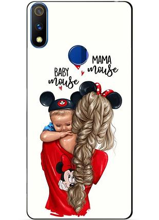 Силиконовый чехол бампер для realme 3 pro с рисунком mouse
