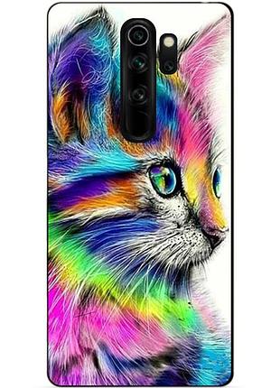 Бампер силиконовый чехол для xiaomi redmi note 8 pro с рисунком котенок