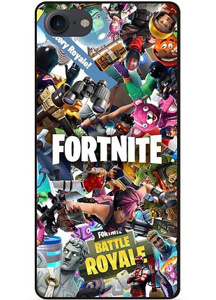 Силиконовый чехол бампер для iphone se 2 2020 с картинкой fortnite фортнайт