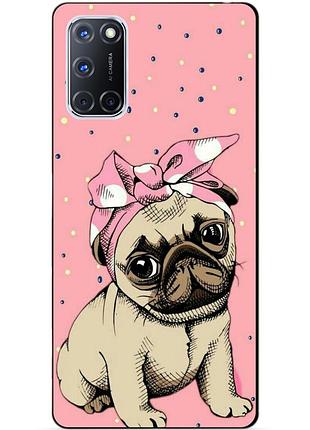 Силіконовий бампер чохол для oppo a72 з малюнком мопс