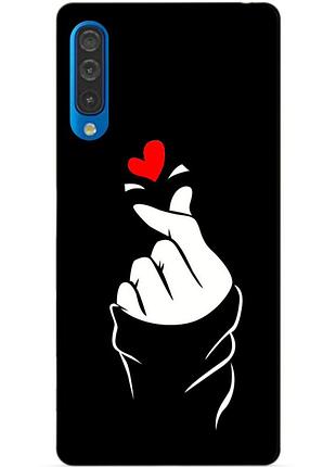 Силиконовый бампер чехол для samsung a50 2019 galaxy a505f с рисунком знак любви