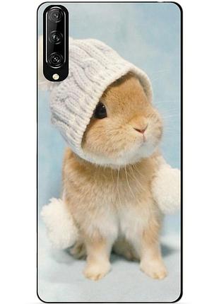 Силиконовый чехол бампер для huawei p smart pro с рисунком зайка