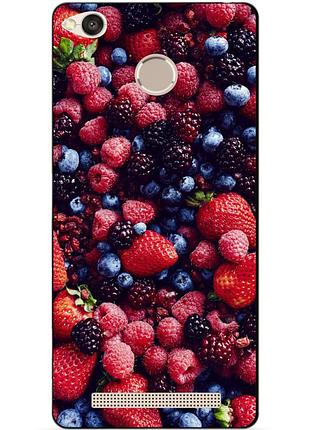Чохол силіконовий бампер для xiaomi redmi 3s 3 pro з малюнком ягоди