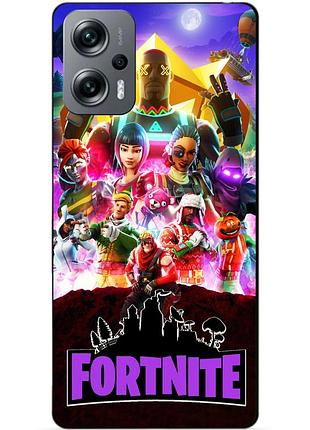 Силиконовый бампер чехол для xiaomi poco x4 gt с рисунком fortnite