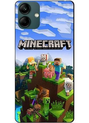 Силиконовый бампер чехол для samsung a04 с рисунком minecraft