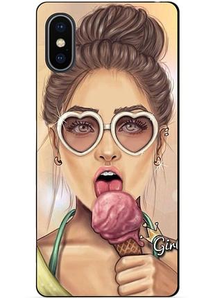 Силіконовий чохол бампер для iphone x 10 з малюнком морозиво