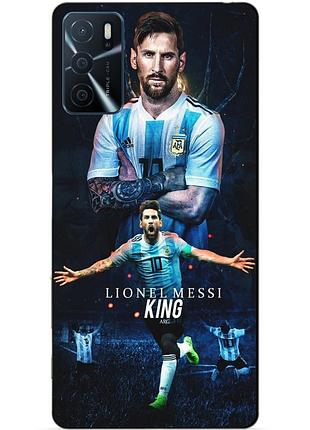 Силиконовый бампер чехол для oppo a16/a54s с рисунком messi аргентина