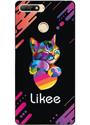 Силиконовый бампер чехол для huawei honor 7a pro с рисунком likee