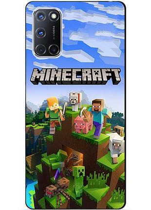 Силиконовый бампер чехол для oppo a72 с рисунком minecraft