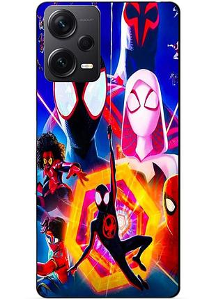 Силиконовый бампер чехол для xiaomi redmi note 12 pro plus с рисунком человек паук spider man