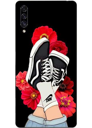 Силиконовый чехол бампер для samsung a30s 2019 galaxy a307f с рисунком кеды