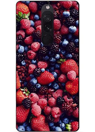 Силиконовый чехол бампер для xiaomi redmi 8 с рисунком ягоды