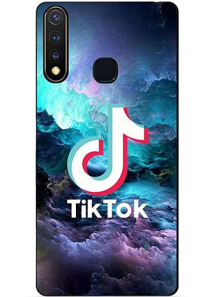 Силиконовый бампер чехол для vivo y19 с рисунком tik tok