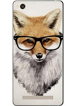 Силиконовый чехол бампер для xiaomi redmi 4a с рисунком лиса