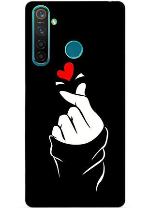 Силиконовый чехол бампер для realme 5 pro с рисунком знак любви