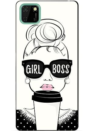 Силіконовий чохол бампер для huawei y5p з малюнком girl boss