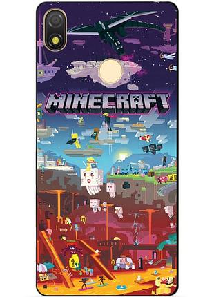 Силіконовий бампер чохол для tecno pop 3 з грою minecraft