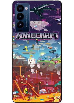 Силиконовий бампер чехол для tecno camon 18p з грою minecraft