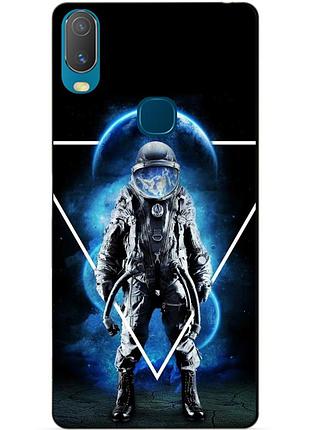 Силиконовый бампер чехол для vivo y11 с рисунком космонавт