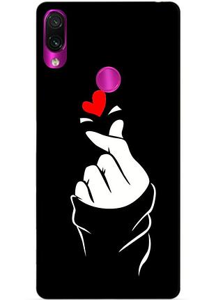 Силіконовий бампер чохол для xiaomi redmi 7 з малюнком знак любові