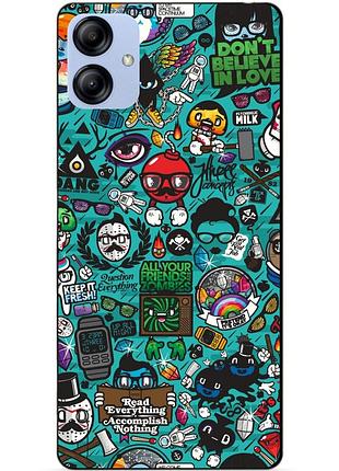 Силіконовий бампер чохол для samsung a04e з малюнком стикери
