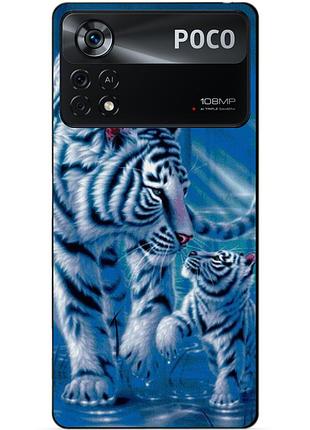 Силиконовый бампер чехол для xiaomi poco x4 pro 5g с рисунком тигры