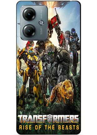 Силиконовый чехол бампер для motorola moto g14 звероботы трансформеры transformers