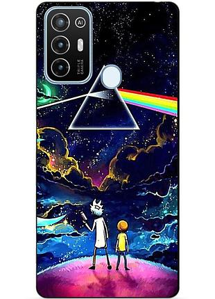 Силиконовый бампер чехол для zte blade a52 с рисунком рик и морти rick and morty