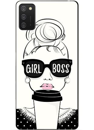 Силиконовый бампер чехол для samsung a02s с рисунком girl boss