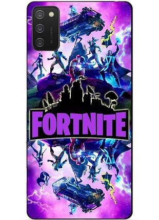 Силиконовый бампер чехол для samsung a02s с рисунком fortnite marvel