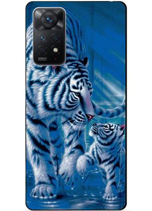 Силиконовий бампер чехол для xiaomi redmi note 11 pro з картинкою тигри